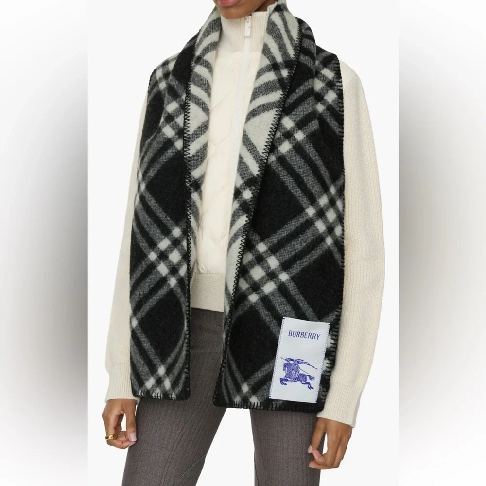Burberry Check Wool Scarf NWT